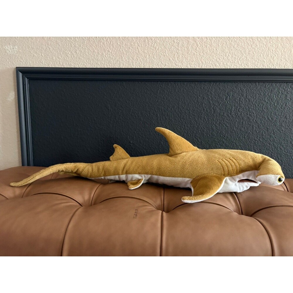 Schlitterbahn Hammerhead Shark Hand Puppet Plush Toy Yellow White Souvenir Large